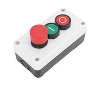 Ausla Interruptor de Parada de Arranque Momentáneo Caja de Estación de Botón Pulsador de Parada de Emergencia 10A 1NC 1NO Cabeza de Hongo Roja y Verde con IP65 a Prueba de Agua a