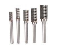 Ausla Juego de Fresas de Carburo Lima Rotativa de Corte único 5 Piezas de Carburo Cementado con Vástago de 6 Mm Cabezales de 6 Mm a 14 para Grabado Pulido Perforación Rectificado en Herramientas de