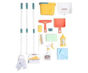 Ausla Juego de Limpieza para Niños, Escoba Trapeador Recogedor Cubeta Juguete para Niños, con Desarrollo Educativo de Buenos Hábitos, para Juego de Limpieza en Casa Regalo de