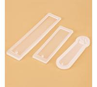 Ausla Juego de Moldes de Silicona para Marcapáginas de Resina, 3 Piezas, Formas Rectangulares y de Garra de Gato, Transparente, 9,5 X 2,7 X 0,5 Cm y 14, 3 0, Cm para Lectores de Manualidades de
