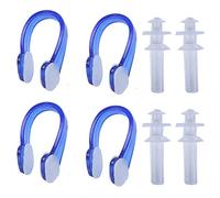 Ausla Juego de Tapones para los Oídos y Clips para la Nariz para Natación, Tapones para los Oídos de Gel de Sílice Suave, 4 Pares, Ajuste Impermeable para Reducir el Ruido con Caja de Almacenamiento