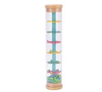 Ausla Juguete de Palo de Lluvia, Sonajero de Madera Maciza y Plástico de 8,3 Pulgadas, Juguete de Música Sensorial con Sonido de Lluvia con Cuentas de Colores, Práctica de Agarre para Bebés, Niños