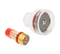 Ausla Kit de Antorcha de Soldadura WP con Copa de Vidrio para Antorcha TIG, Accesorio de Lente de Gas de Alto Calor de 3/32 Pulgadas con Cuerpo de Pinza de Cobre para WP 17 18 26, Copa Transparente