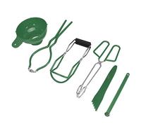 Ausla Kit de Enlatado de Acero Inoxidable, Silicona, Aluminio, Elevador de Tarros, 6 Piezas con Pinzas para Alimentos, Embudo, Elevador de Tapa Magnético para Conservas en el Hogar, Conservación de