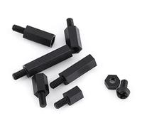 Ausla Kit de Espaciadores de 250pcs, Nylon Masculino Standoff M2 M3 Standoffs Kit de Surtido de Columna Hexadecimal con Tuercas de Tornillos para la Placa de Circuito PCB Black (M3 Single Pass-A)