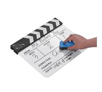 Ausla Kit de Tablero de Claqueta de Borrado en Seco Acrílico Pizarra de Director de Películas con área de Código de Tiempo Herramienta Profesional para Grabar Videos de Películas Incluye Rotulador