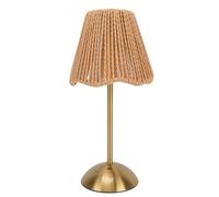 Ausla Lámpara de Mesa, Lámpara de Mesita de Noche de Ratán Recargable LED, Diseño Portátil para Escritorio de Dormitorio y Restaurante