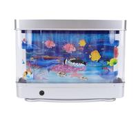 Ausla Lámpara Decorativa de Acuario Falso, Mini Tanque de Peces Artificial, Luz Nocturna con Efecto Océano Virtual Tropical Relajante en Movimiento para Habitación de Niños y