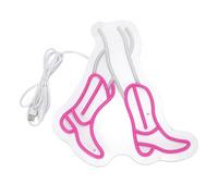 Ausla Letrero de Neón con Botas de Vaquero, Decoración Artística de Pared Acrílica Alimentada por LED, Regulador de Intensidad para Dormitorio, Decoración única para Fiestas y Eventos