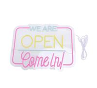 Ausla Letrero de Neón para Decoración de Pared, Letrero con Luz LED Acrílica, Decoración Estética de Habitaciones para Bares y Cafeterías, Alimentado por USB, Estamos Abiertos, Entra