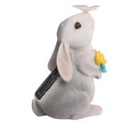 Ausla Luces Solares para Jardín, Lámpara Decorativa de Resina con 1 LED, Resistente Al Agua IP65, Iluminación Automática para Jardines y Terrazas (Conejo 11x15x21cm / 4.33x5.91x 8.27in)