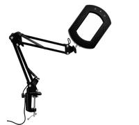Ausla Lupa 15X con Luz, Aleación de Aluminio y Lámpara de Lupa LED ABS, 5 Temperaturas de Color Brillo Ajustable Brazo Giratorio 360 Alimentado por USB para Lectura Reparación de Manualidades