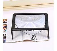 Ausla Lupa A4 con Luz LED, 3X Ampliación, 27 x 20,5 cm, Manos Libres con 4 Patas Plegables y Cuerda para Colgar