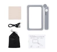Ausla Lupa de Mano con Luces LED, Lupa de Lectura 4X con Lente Rectangular Grande y Plegable, 10 LED 3 Niveles de Brillo para Personas Mayores Bajas (Gris y Blanca)