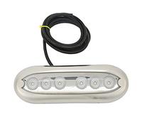 Ausla Luz Subacuática para Barcos, Resistente Al Agua IP68, Foco Marino de 6 LED para Yates y Lanchas a Motor, 12V-24VDC con Cable Largo (luz azul)