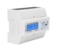 Ausla Medidor de Energía Trifásico LCD Medidor de Potencia Digital 380 V Riel DIN Lectura Remota Pantalla Retroiluminada Voltaje de Potencia Total Frecuencia de Corriente para Paneles Industriales