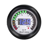 Ausla Medidor de la Relación de de Aire del Automóvil Medidor AFR Air de 52 Mm Digital LED Azul Pantalla para 12V 4/6/8 Vehículos de Gasolina de Cilindro con Fácil Instalación Manual de Inglés