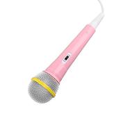 Ausla Micrófono con Cable para Niños, Micrófono con Cable de Plástico de Baja Distorsión para Niños Que Cantan para Fiesta Familiar de Karaoke (Pink)