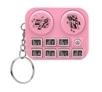 Ausla Mini Llavero, Reproductor de Discos DJ con Luces Coloridas, Llavero Portátil para DJ para Amantes de la Música y Fiestas (Pink)