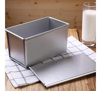 Ausla Molde para Pan Antiadherente con Tapa Molde para Hornear Pan de Aleación de Aluminio 21 X 12 X 11 Cm Puerto de Escape Horneado de 2 Formas para Cocina Casera Pastel Paté (SILVER)
