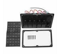 Ausla Panel de Interruptor Basculante de 5 Bandas, Panel de Interruptor de Palanca de Aluminio, 12 24V, LED Rojo, IP66, Control de Encendido y Apagado para Coche, Camión, RV, Yate, UTV, Precableado