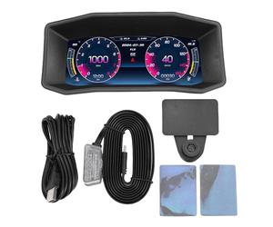 Ausla Pantalla HUD para Auto con GPS Velocímetro e Inclinómetro y Conexión OBD II, 12 Opciones de Idioma, para Vehículos con Proyección en el Parabrisas