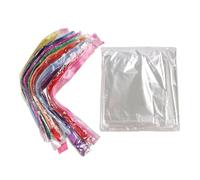 Ausla Paquete de 100 Bolsas de Celofán Transparente, Material de Calidad Alimentaria, Hermosos Lazos y Uso Versátil para Golosinas, Chocolate y Muñecas 60 X 75 Cm