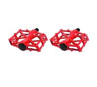 Ausla Pedales de Bicicleta de Montaña, Juego de Pedales de Bicicleta Ligeros y de Alta Resistencia de Aleación de Aluminio para Bicicletas de Carretera y de Montaña (Rojo)