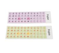 Ausla Pegatinas para Teclado en Inglés, 2 Pegatinas Coloridas de PVC con Diseño Británico para Conversión de Idioma, Ajuste Universal para Teclados de Computadoras Portátiles y de Escritorio de 10 a