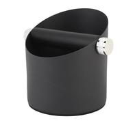 Ausla Pequeña Caja de Golpe de café Acero de Carbono Container 135 X 150 Mm / 5.3 X 5.9in Mini con Barra de Golpe Extraíble para el Uso de en el Hogar (BLACK)