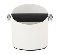 Ausla Pequeña Caja de Golpe de café Acero de Carbono Container 135 X 150 Mm / 5.3 X 5.9in Mini con Barra de Golpe Extraíble para el Uso de en el Hogar (WHITE)