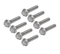 Ausla Pernos de Tornillo M10 A2 70 Pernos de Cabeza Hexagonal con Bridas de Acero Inoxidable M10x1.5 DIN6921 con Junta 20 Piezas de Rosca Gruesa para Maquinaria de Reparación de Automóviles Uso en