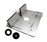 Ausla Placa de Inserción de Mesa de Enrutador de Aleación de Aluminio, Tablero Abatible de Fresado de Madera con Guía de Calibre de Inglete, Herramienta Auxiliar de Grabado para Bancos