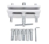 Ausla Plantilla para Espigas Autocentrante con 6 Casquillos, Guía de Taladro Bloque Ajustable Ancho 1/4in 3/8in 5/16in Guía de Perforación para Carpintería Plata Imperial