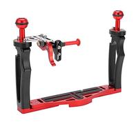 Ausla Plataforma Estabilizadora de Bandeja de Doble, Carcasa de Cámara Subacuática de Aluminio con Disparador de Obturador, Ideal para Cámaras SLR y Deportivas