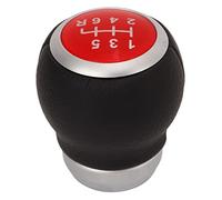 Ausla Pomo de Palanca de Cambios de 6 Velocidades, Repuesto de Cuero Artificial, para Automóviles con Transmisión Manual, Mejora la Comodidad de Conducción y la Ergonomía (rojo)
