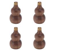 Ausla Porta Incienso de Madera Maciza, Diseño Tradicional de Calabaza, Meditación y Relajación, Accesorios Decorativos de Madera Maciza, 4 Uds.