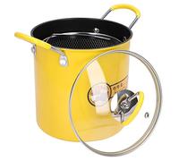 Ausla Pot de Freidora Profunda de Acero Inoxidable 3L con Tapa de Rejilla de Filtro de Aceite y de Silicona y de Silicona para Inducción de Gas Estufas Eléctricas