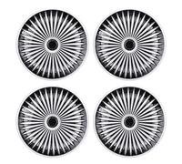 Ausla R17 Tapacubos Rueda Tapas, Paquete de 4 Elegante ABS Snap on Rueda Llantas Cubierta 17 Pulgadas Hub Caps Conjunto Universal para Coche Camión SUV (Negro Plateado)