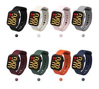 Ausla Reloj Digital Cuadrado con Pantalla Táctil para Niños, 50M | Operación táctil de correa de TPU, batería de 600 mAh, estela de mano con visualización semanal, deportes de natación para