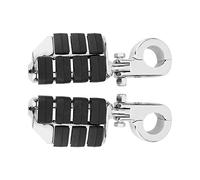 Ausla Reposapiés Universal para Motocicleta, Estriberas de Acero Inoxidable y Goma, Pedal Plegable de 32 Mm y 1,25 Pulgadas con Soporte de Montaje para Conductores de Barras Protectoras de Carretera