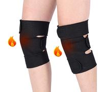 Ausla Rodillera Magnética Autocalentable, Ajustable, Soporte para Artritis y Alivio del Dolor, Negro, 1 Par