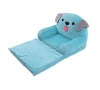 Ausla Sofá Infantil Blue Puppy, sofá Cama Plegable de Esponja de Tela con Reposabrazos Anchos y Funda con Cremallera, Asiento de Doble Uso para Leer, Descansar en el Dormitorio, Sala de Juegos, (2