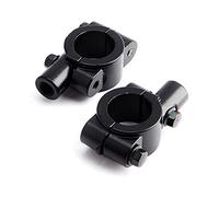 Ausla Soporte de Espejo Retrovisor para Manillar de Motocicleta, | Compatible con izquierda y derecha, universal ATV UTV Go Kart Dirt Bike, diseño compacto con abrazadera, acabado negro