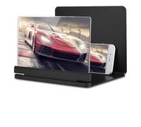 Ausla Soporte para Lupa de Pantalla con Amplificador de Vídeo para Teléfono Móvil, Plegable, Fino, HD de 10 Pulgadas, Material ABS, Aumento de 3X-5X, Protección Ocular para Visualización de