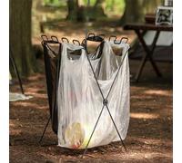 Ausla Soporte Portátil para Bolsas de Basura, Estante de Basura Plegable de Acero Inoxidable para Uso en Exteriores y Cocina, Fácil Montaje, Diseño Resistente, Capacidad de 12 Galones