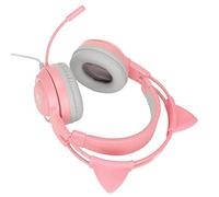 Ausla SYG25 Auriculares para Juegos con Orejas de Gato, USB y Auriculares para Juegos de 3,5 Mm con Volumen Ajustable y Silencio, Sonido Claro para Jugadores de PC Consolas (PINK)