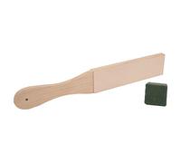 Ausla Tabla de Afilar de Madera con Correa de Cuero, Doble Cara con Pasta Abrasiva, Superficie Lisa y Rugosa para Maquinillas de Afeitar, Cuchillos de Cocina, Herramientas para Tallar Madera y