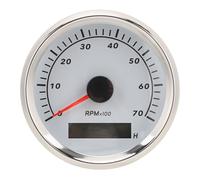 Ausla Tacómetro para Barcos, Medidor de RPM de Acero Inoxidable 316L, 7000 RPM con Retroiluminación de 8 Colores y Contador de Horas, IP67 Marino para Barco, Coche, Camión, Tractor de 9 a 32 VCC