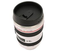 Ausla Taza de café con Lente de Cámara, Taza de Viaje Aislada de Acero Inoxidable con Tapa Segura, Ideal para Fotógrafos y Amantes del café (WHITE)